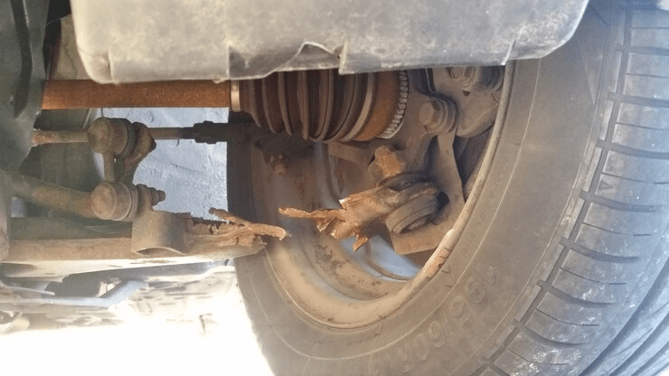 Auto body repair damaged suspension