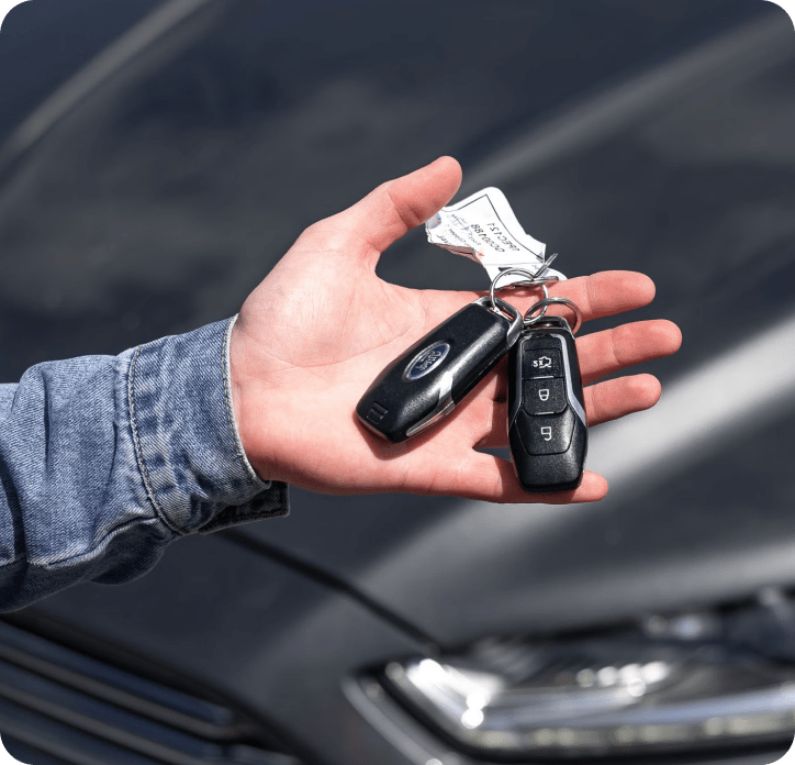 Car keys handed over after purchase